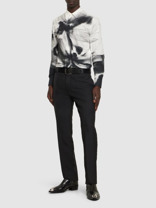 Alexander McQueen: Dragonfly shadow printed cotton shirt - Black/White - men_1 | Luisa Via Roma