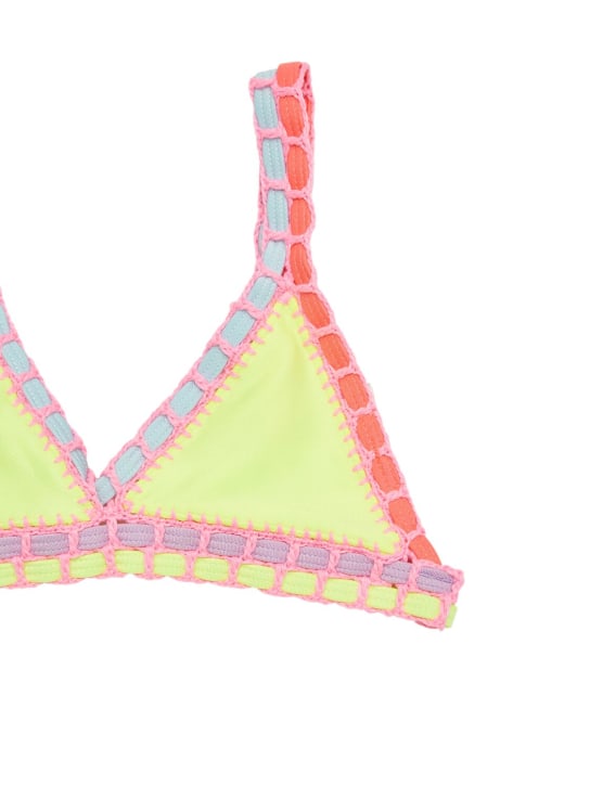 Billieblush: Crocheted Lycra bikini set - Multicolor - kids-girls_1 | Luisa Via Roma