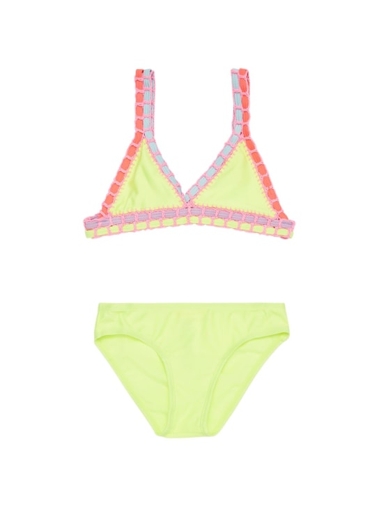 Billieblush: Crocheted Lycra bikini set - Renkli - kids-girls_0 | Luisa Via Roma