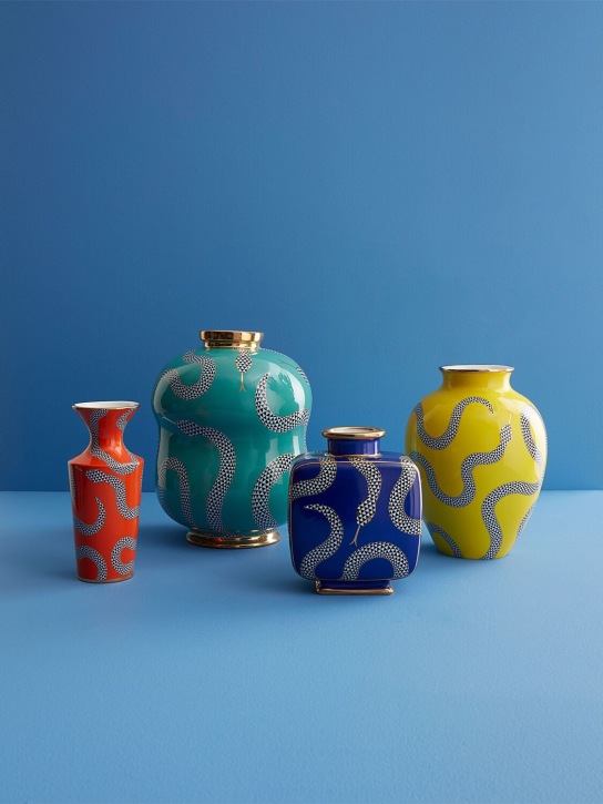 Jonathan Adler: Vasé carré en porcelaine Eden - Bleu - ecraft_1 | Luisa Via Roma