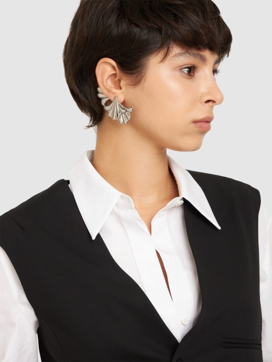 Rabanne: Flower ear jacket earrings - Argento - women_1 | Luisa Via Roma