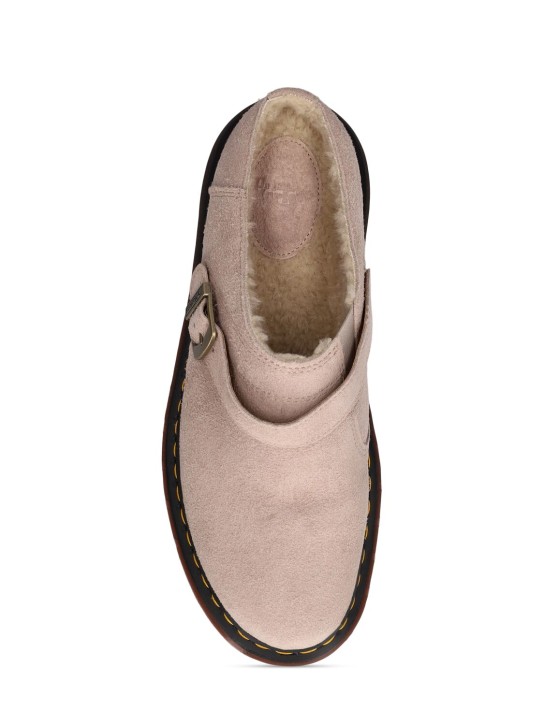 Dr.Martens: Archive Isham suede slip-on mules - Taupe - men_5 | Luisa Via Roma