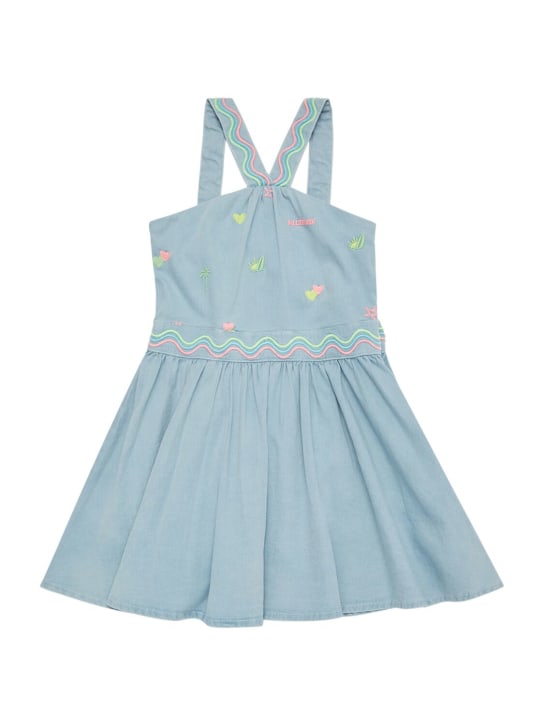 Billieblush: Embroidered denim dress - Blue/Multi - kids-girls_0 | Luisa Via Roma