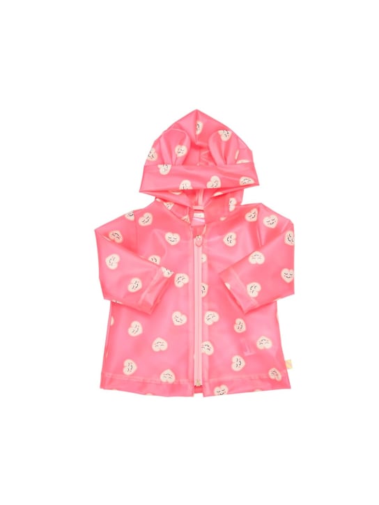 Billieblush: Heart print tech raincoat - Fuşya - kids-girls_0 | Luisa Via Roma