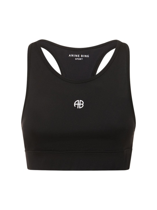 ANINE BING: Blair stretch jersey bra - Black - women_0 | Luisa Via Roma