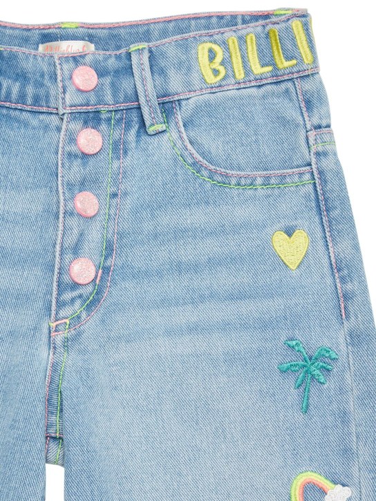 Billieblush: Embroidered cotton denim jeans - Denim - kids-girls_1 | Luisa Via Roma