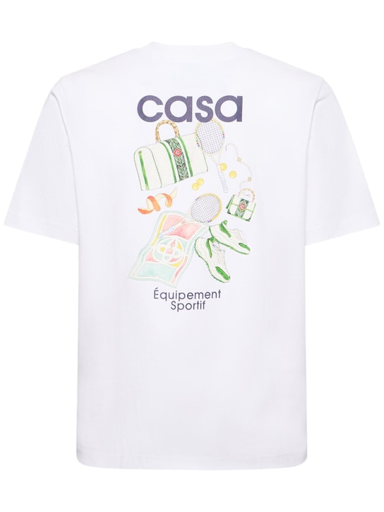 Casablanca: Baumwoll-T-Shirt „Equipment Sportif“ - Weiß - men_0 | Luisa Via Roma