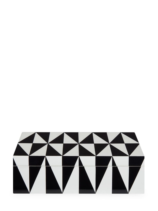 Jonathan Adler: Op art medium lacquer box - Schwarz/Weiß - ecraft_0 | Luisa Via Roma