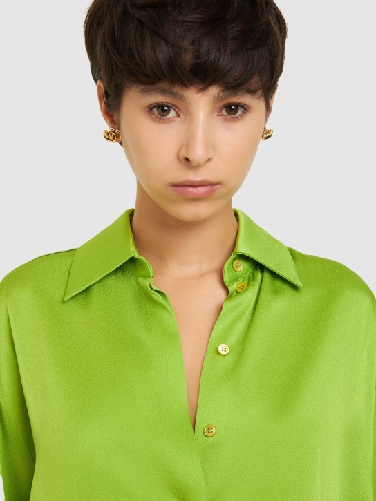 Valentino Garavani: V logo signature stud earrings - Gold - women_1 | Luisa Via Roma