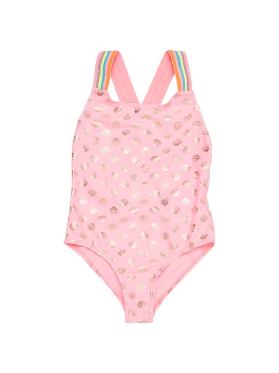 Billieblush: Shell print Lycra one-piece swimsuit - Multicolor - kids-girls_0 | Luisa Via Roma