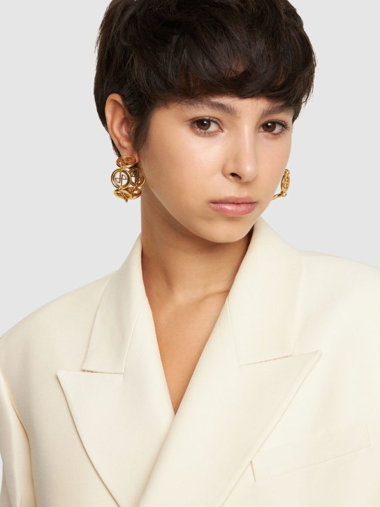 Patou: JP Coin loop earrings - Gold - women_1 | Luisa Via Roma