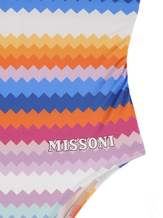 Missoni: Maillot de bain 1 pièce en jersey imprimé zig zag - Multicolore - kids-girls_1 | Luisa Via Roma
