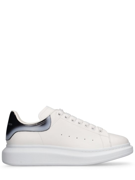 Alexander McQueen: 45mm Oversized leather sneakers - White - men_0 | Luisa Via Roma
