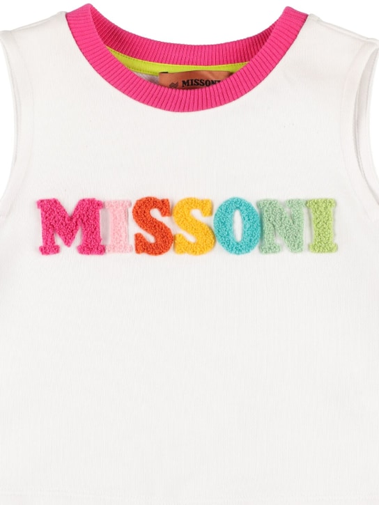 Missoni: Sweatshirt aus Baumwollfleece mit Logodruck - Weiß - kids-girls_1 | Luisa Via Roma