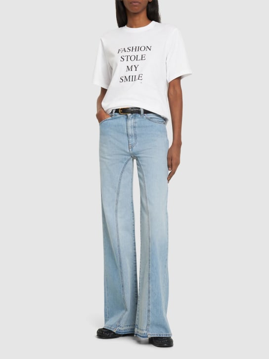 Victoria Beckham: Slogan棉质T恤 - women_1 | Luisa Via Roma