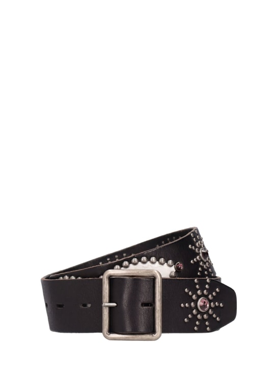 HTC Los Angeles: Cintura in pelle vintage 4.5cm - Nero - women_0 | Luisa Via Roma