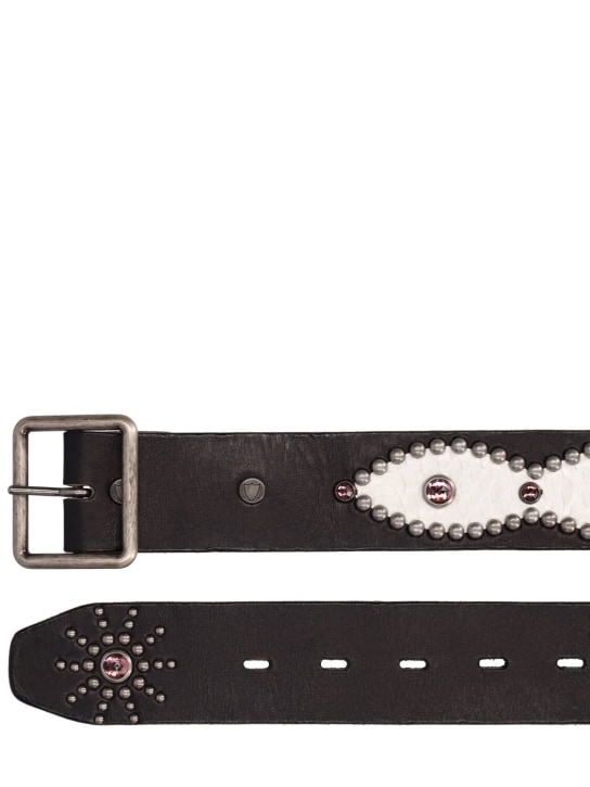 HTC Los Angeles: 4.5cm American vintage leather belt - Black - women_1 | Luisa Via Roma
