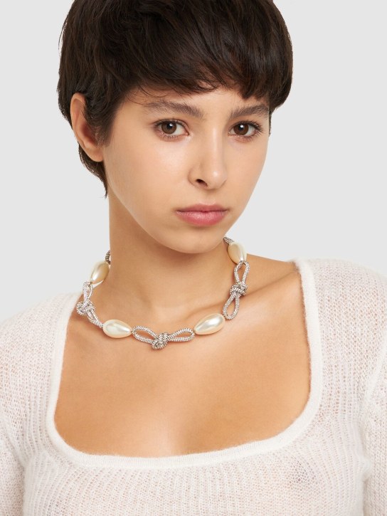 Rosantica: Gaia crystal & faux pearl necklace - women_1 | Luisa Via Roma