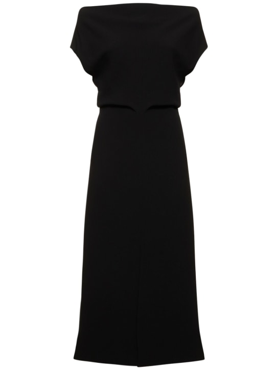 Proenza Schouler: Rosa adjustable crepe midi dress - Black - women_0 | Luisa Via Roma