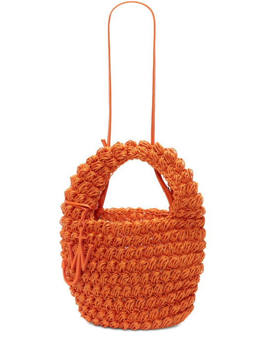 JW Anderson: Borsa a secchiello Popcorn crochet - Arancione - women_0 | Luisa Via Roma