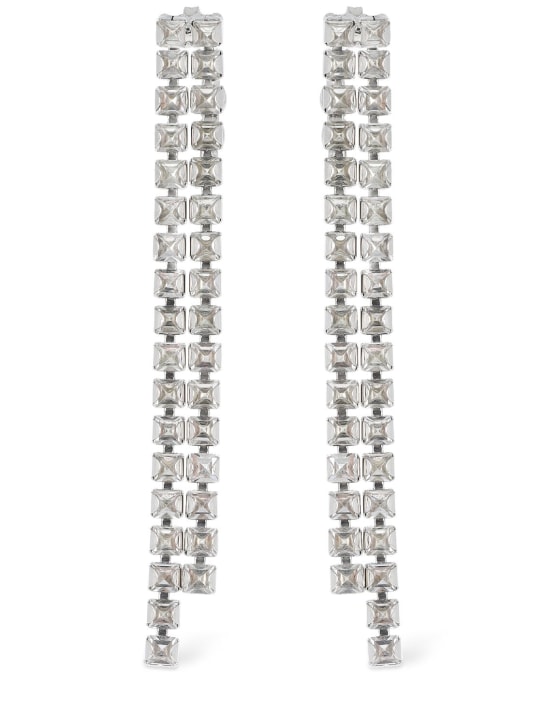Rosantica: Vetro crystal drop earrings - Silver - women_0 | Luisa Via Roma