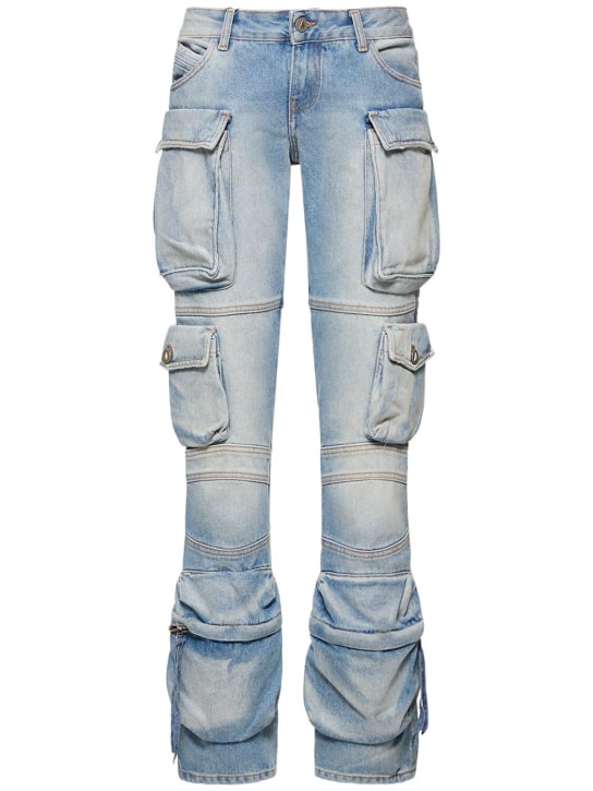 The Attico: Essie denim low waist cargo jeans - Açık Mavi - women_0 | Luisa Via Roma