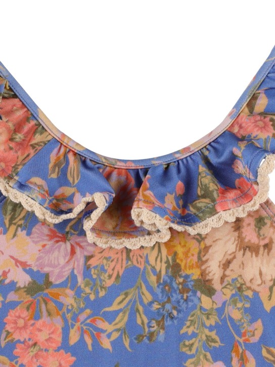 Zimmermann: Floral print Lycra one piece swimsuit - Mavi/Renkli - kids-girls_1 | Luisa Via Roma