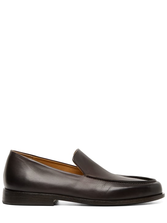 Marsell: Mocasso leather loafers - Dark Brown - men_0 | Luisa Via Roma