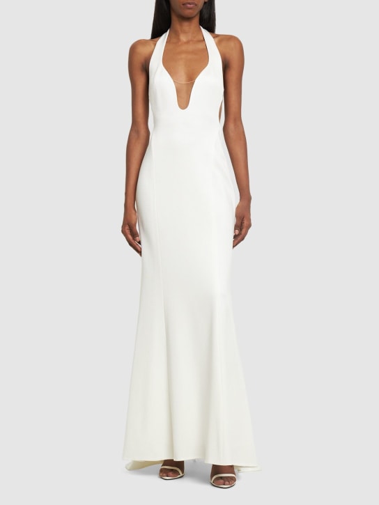 Galvan: Langes Kleid aus Jersey - Weiß - women_1 | Luisa Via Roma