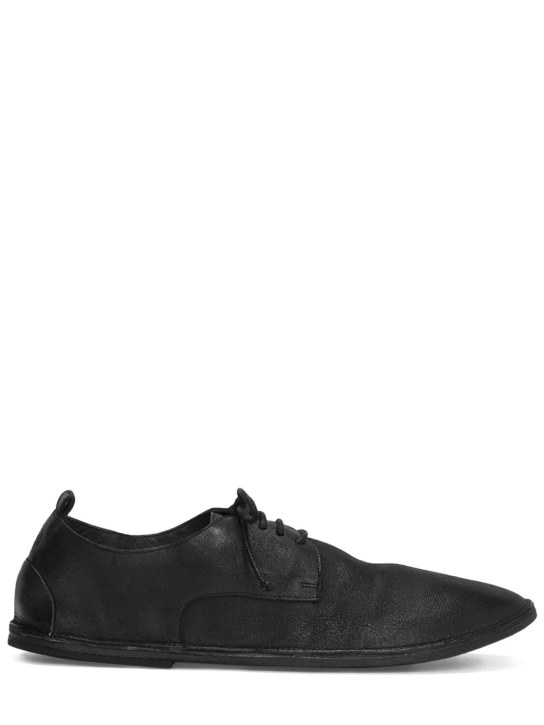 Marsell: Chaussures à lacets en cuir Strasacco - Noir - men_0 | Luisa Via Roma