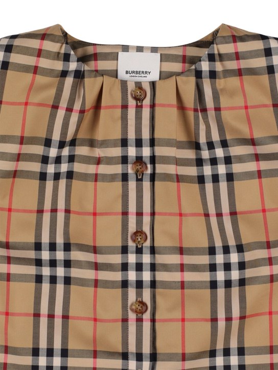 Burberry: Camicia in popeline di cotone check - kids-girls_1 | Luisa Via Roma