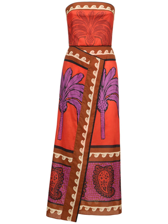 Johanna Ortiz: Trägerloses, langes Kleid „East Africa Heart“ - Rot/Violett - women_0 | Luisa Via Roma