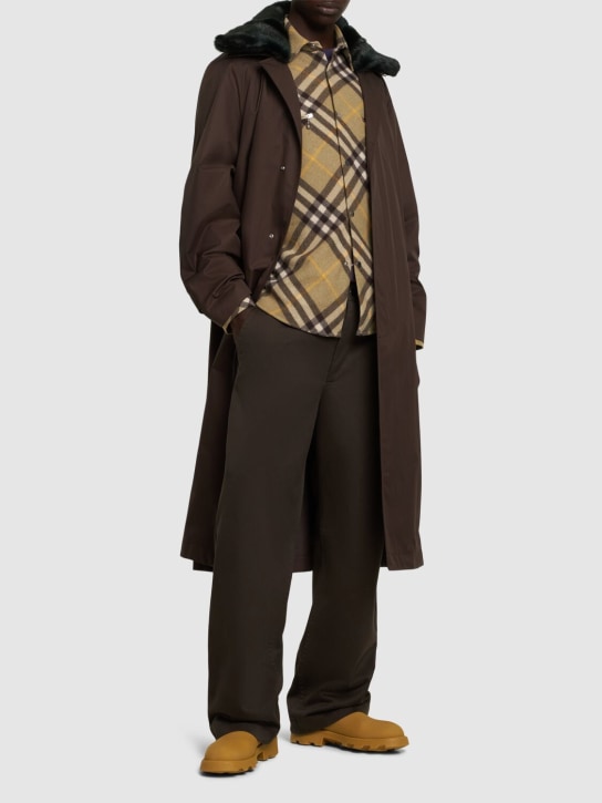 Burberry: Check wool blend casual jacket - Multicolor - men_1 | Luisa Via Roma