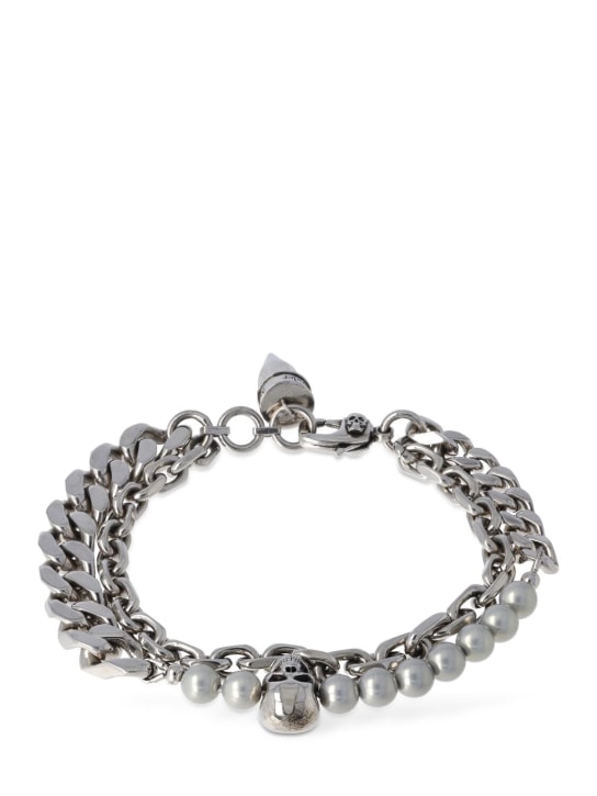 Alexander McQueen Skull Charm Bracelet - Silver