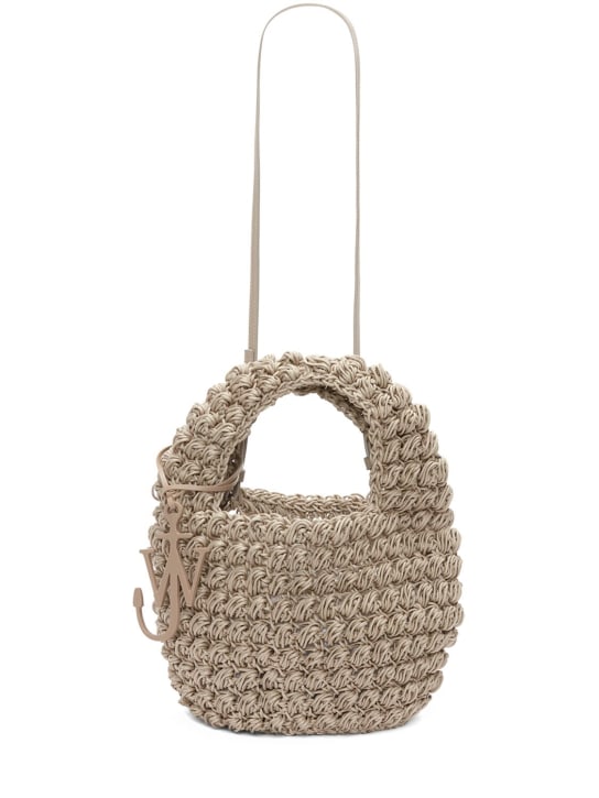 JW Anderson: Popcorn crochet basket bag - Grey - women_0 | Luisa Via Roma
