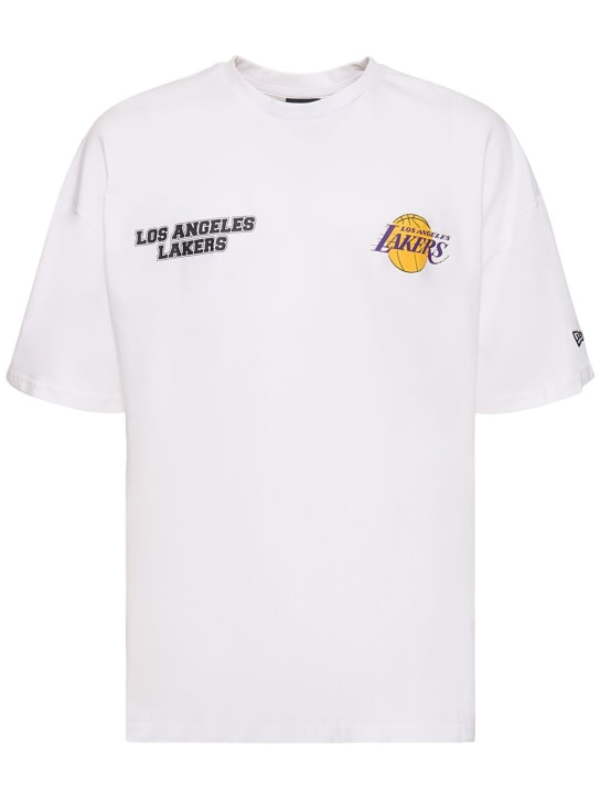 New Era: T-shirt oversize NBA LA Lakers - Blanc/Jaune - men_0 | Luisa Via Roma
