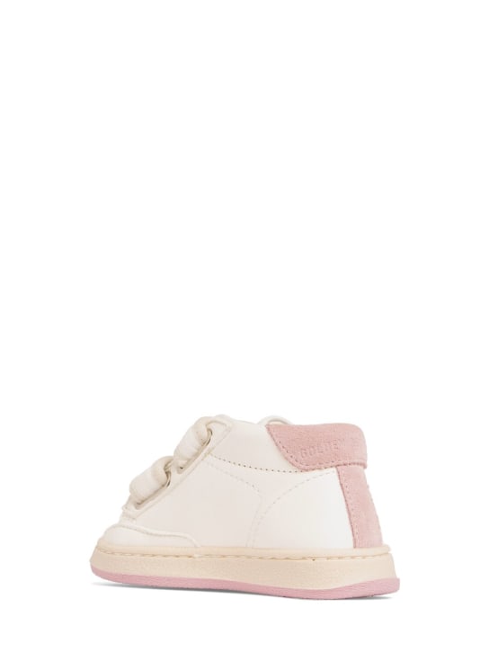 Golden Goose: June粘扣皮革星星运动鞋 - 白色/粉色 - kids-girls_2 | Luisa Via Roma