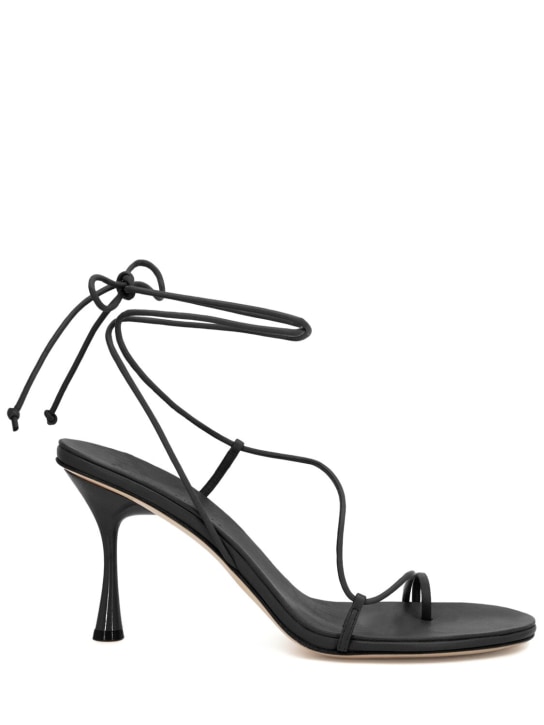 Studio Amelia: 90mm Emily leather sandals - Black - women_0 | Luisa Via Roma