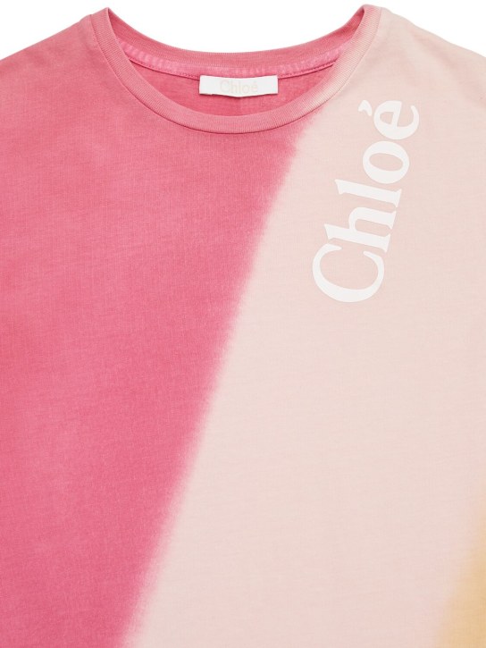 Chloé: Vestido de algodón jersey - Multicolor - kids-girls_1 | Luisa Via Roma