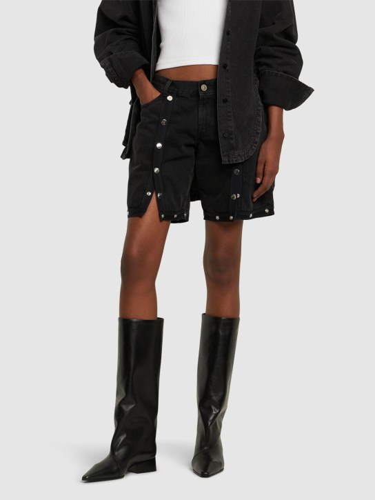 The Attico: 45mm Ibiza leather tall boots - Black - women_1 | Luisa Via Roma