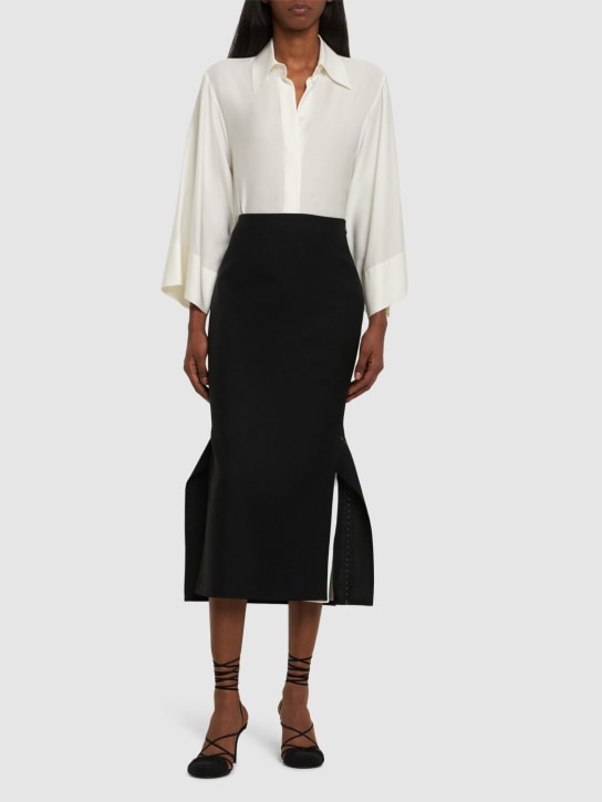 The Row: Malvina silk crepe bat sleeve blouse - Beyaz - women_1 | Luisa Via Roma