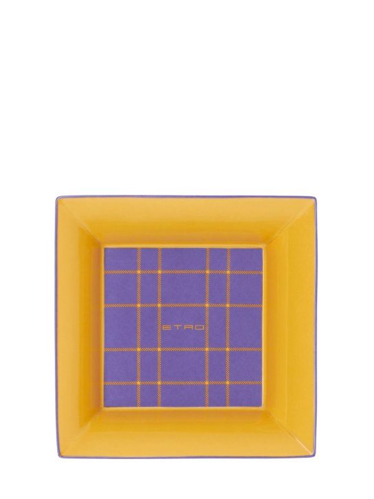 Etro: Tartan陶瓷杂物盘 - 紫色 - ecraft_0 | Luisa Via Roma