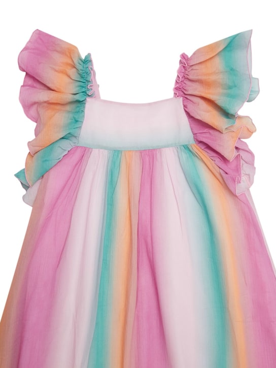 Chloé: Cotton crepe dress - Renkli - kids-girls_1 | Luisa Via Roma