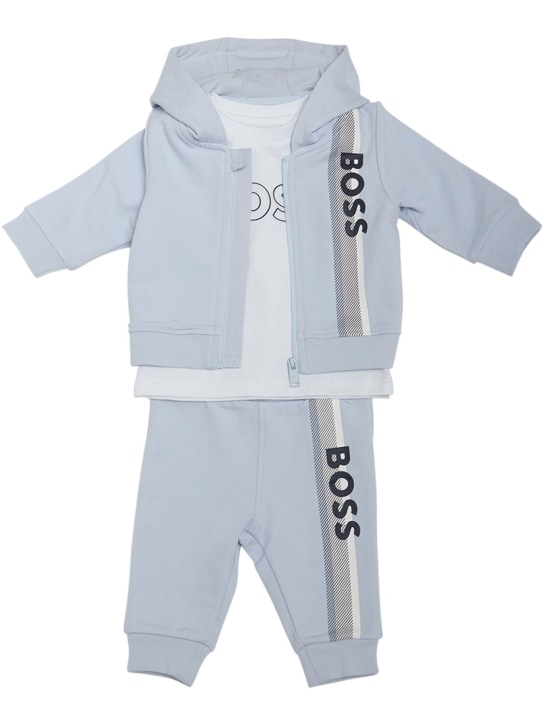 Boss: T-shirt, felpa e pantaloni in jersey - Celeste - kids-boys_0 | Luisa Via Roma