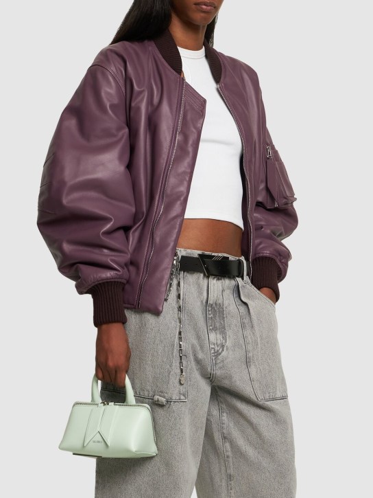 The Attico: Small Friday leather top handle bag - Aquamarine - women_1 | Luisa Via Roma