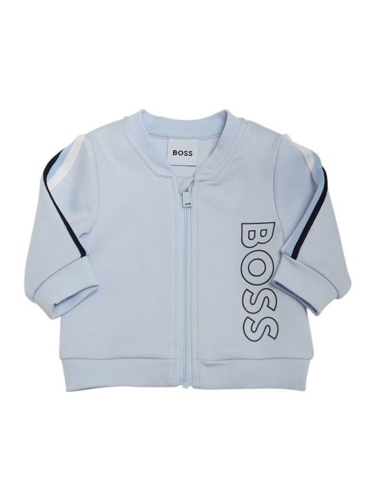 Boss: Pantalones, sudadera y camiseta de jersey - Azul Claro - kids-boys_1 | Luisa Via Roma
