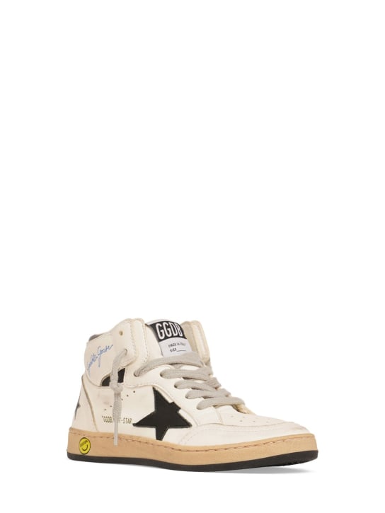 Golden Goose: Sky Star leather lace-up sneakers - White - kids-girls_1 | Luisa Via Roma