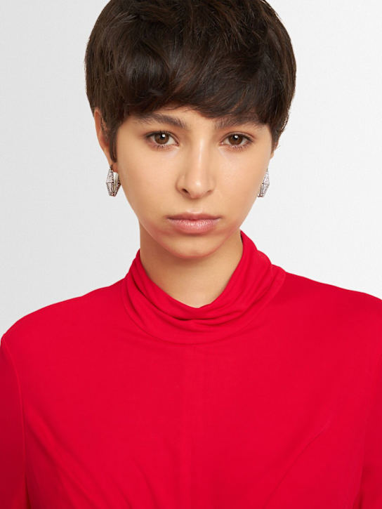 Jimmy Choo: Diamond effect hoop earrings - women_1 | Luisa Via Roma