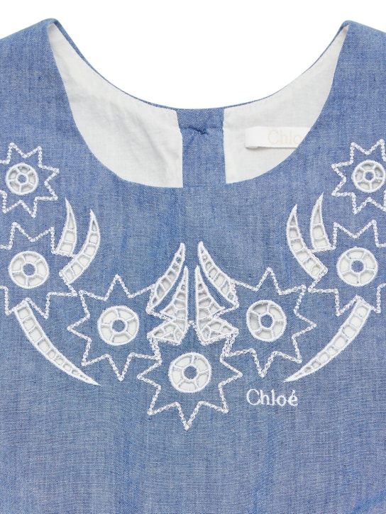 Chloé: Limited edition chambray denim dress - Light Denim - kids-girls_1 | Luisa Via Roma