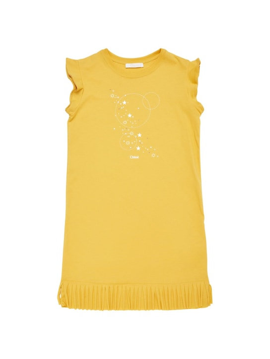 Chloé: Cotton jersey dress - kids-girls_0 | Luisa Via Roma